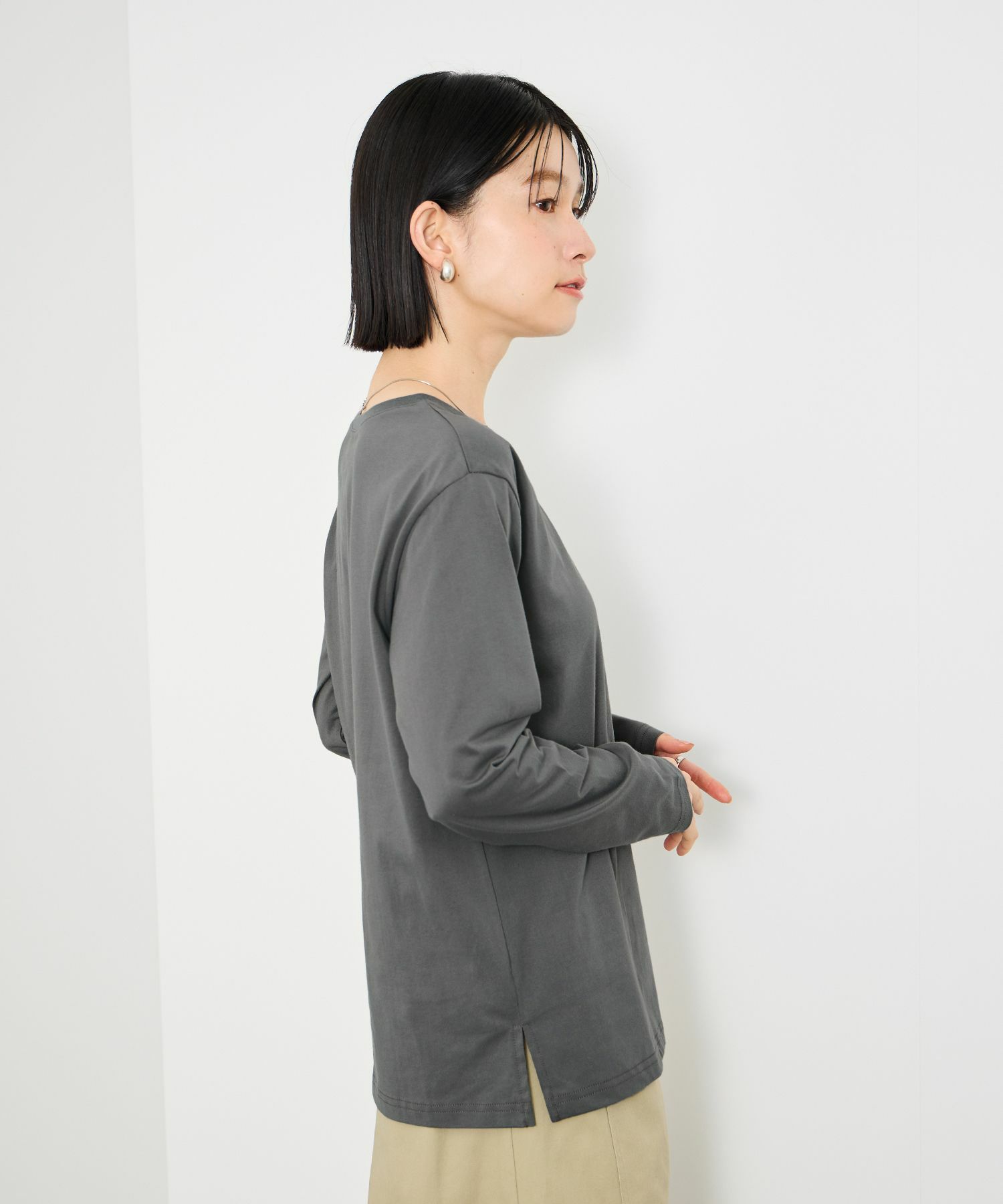 Idnes  箔プリントロングスリーブTシャツ レディース メール便 対応商品商品サムネイル-5