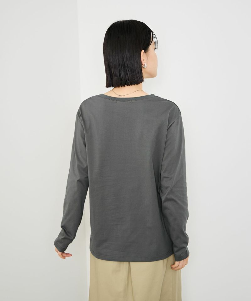 [値下げ]Idnes  箔プリントロングスリーブTシャツ レディース メール便 対応商品商品画像-6