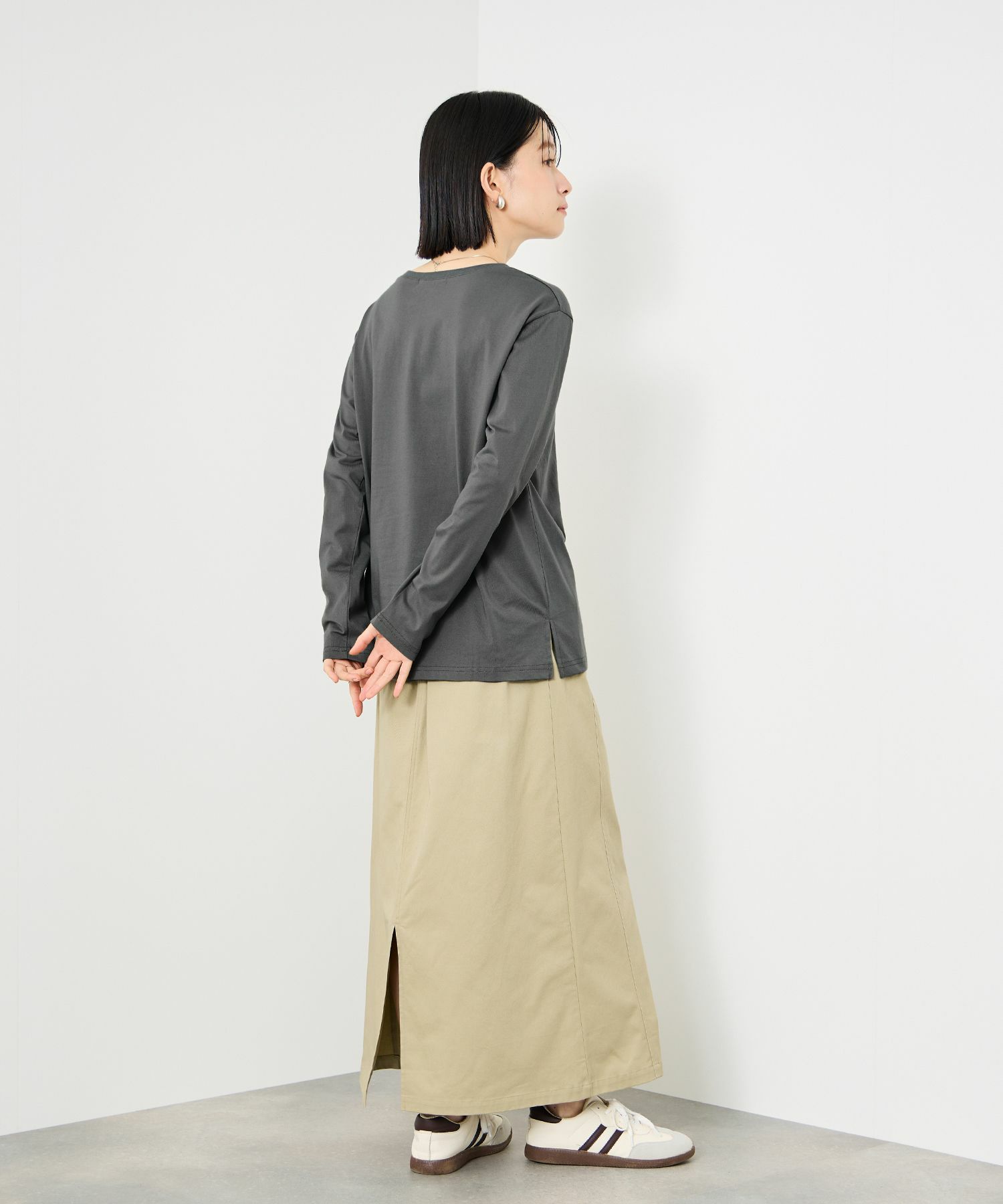 Idnes  箔プリントロングスリーブTシャツ レディース メール便 対応商品商品画像-9