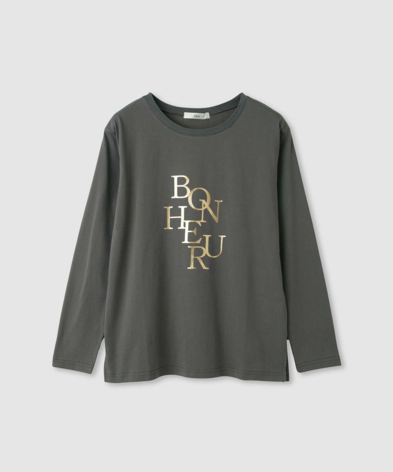 Idnes  箔プリントロングスリーブTシャツ レディース メール便 対応商品商品画像-13