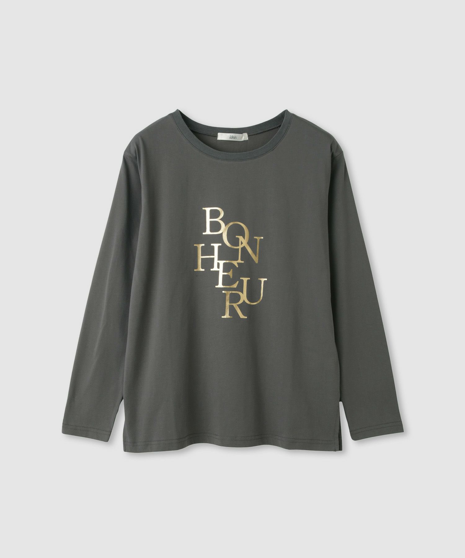 [値下げ]Idnes  箔プリントロングスリーブTシャツ レディース メール便 対応商品商品サムネイル-13