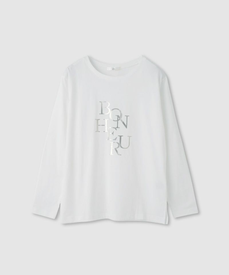 Idnes  箔プリントロングスリーブTシャツ レディース メール便 対応商品商品画像-14