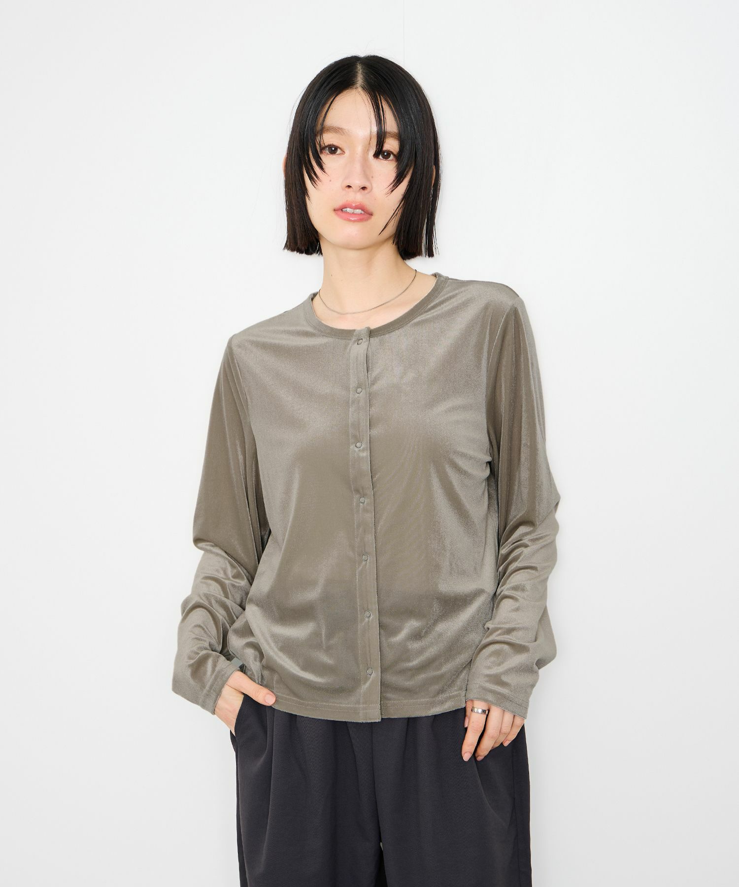 Idnes  ベロアカーディガン レディース商品サムネイル-2