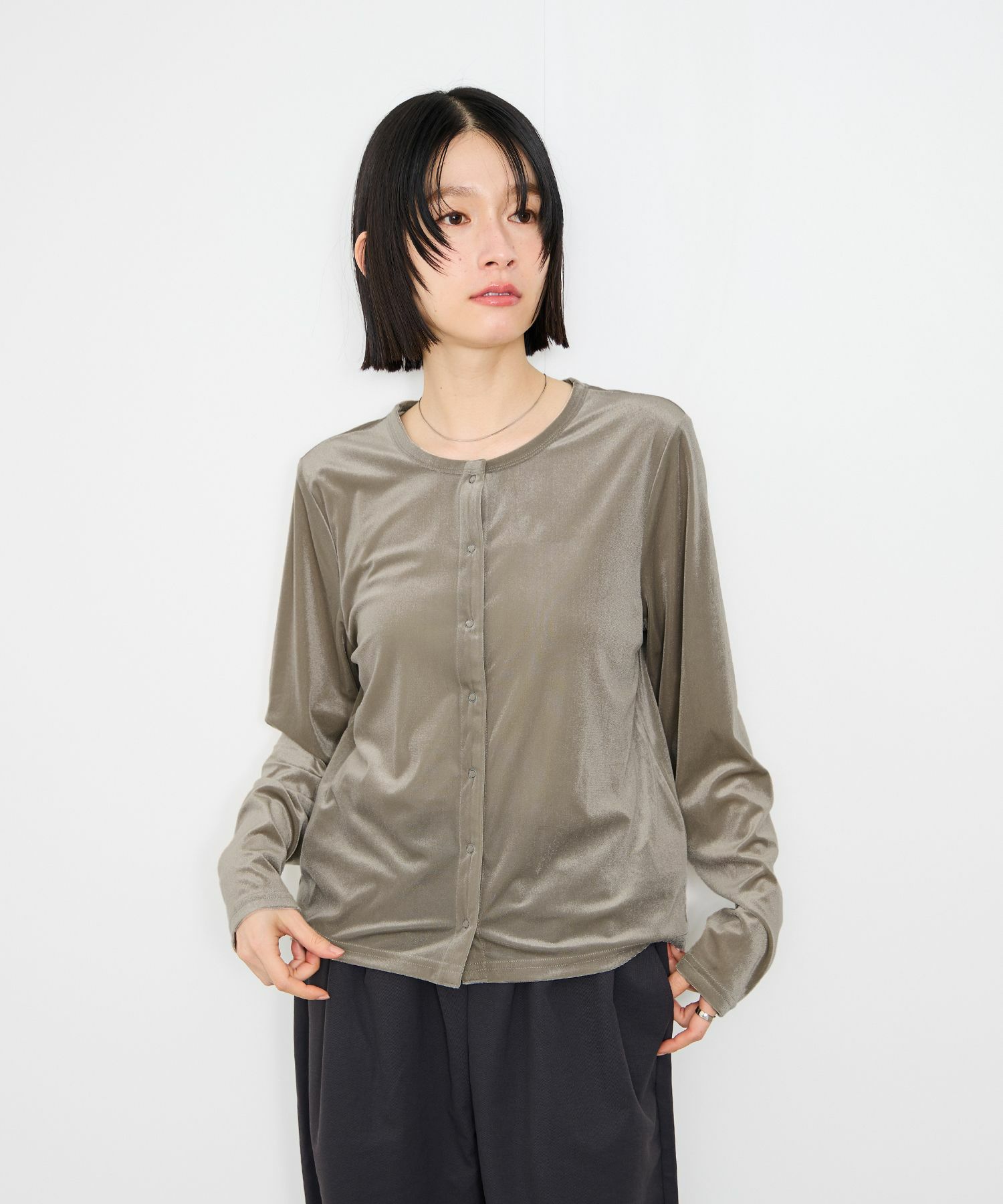 Idnes  ベロアカーディガン レディース商品サムネイル-10