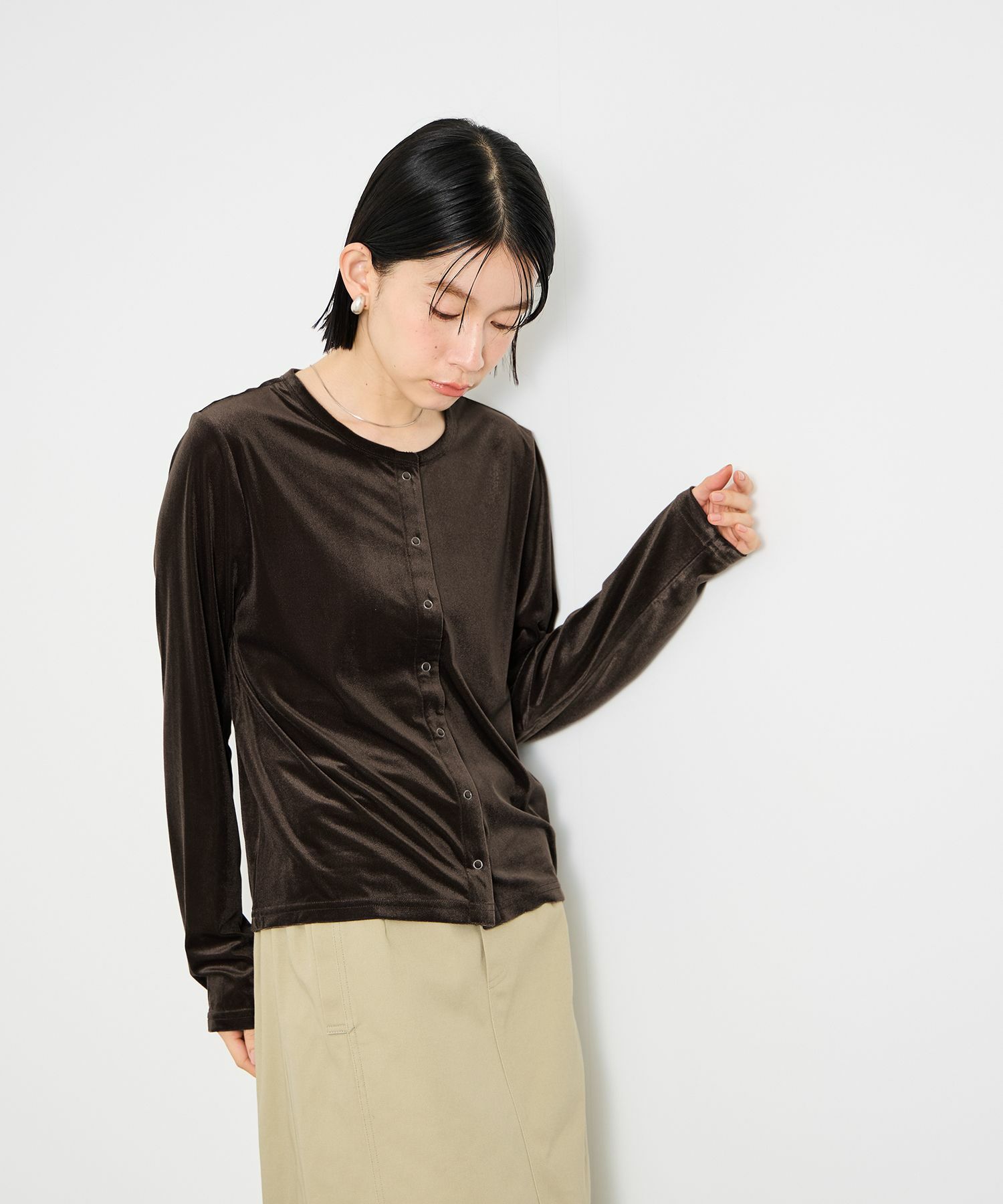 Idnes  ベロアカーディガン レディース商品画像-13