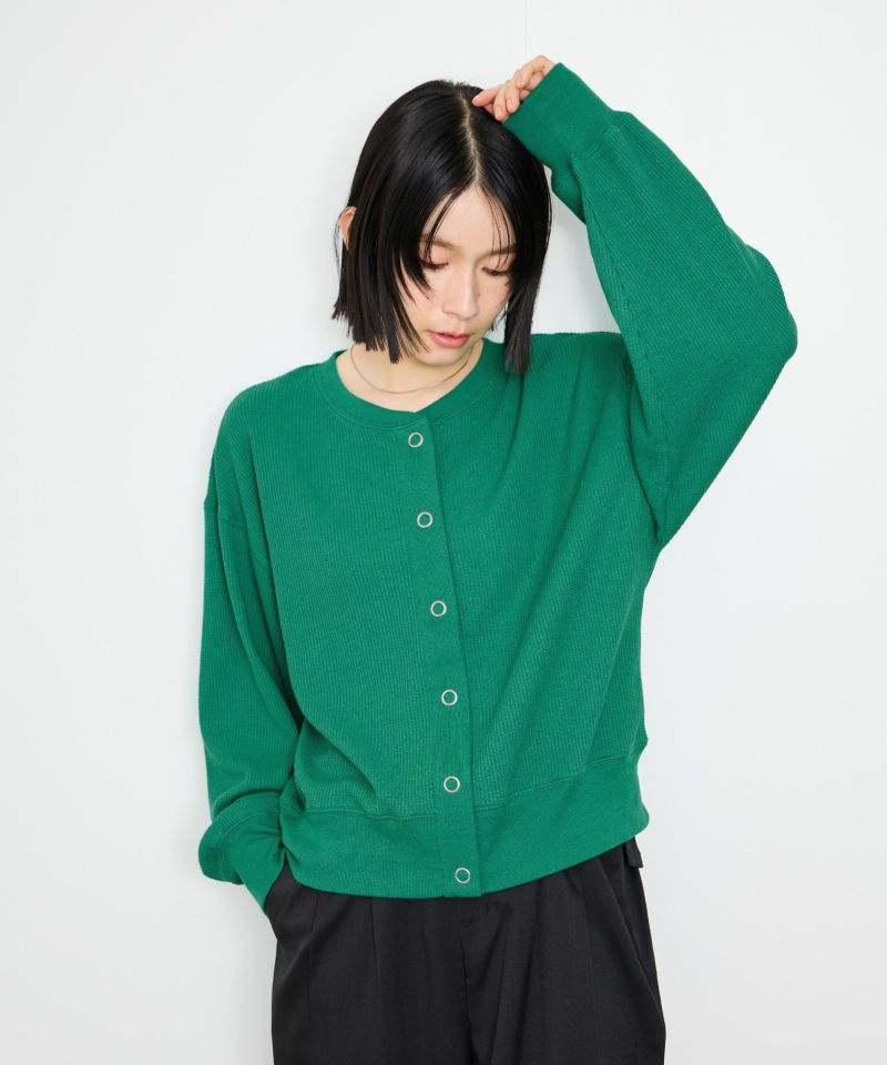 Idnes  ワッフルカーディガン レディース商品画像-4