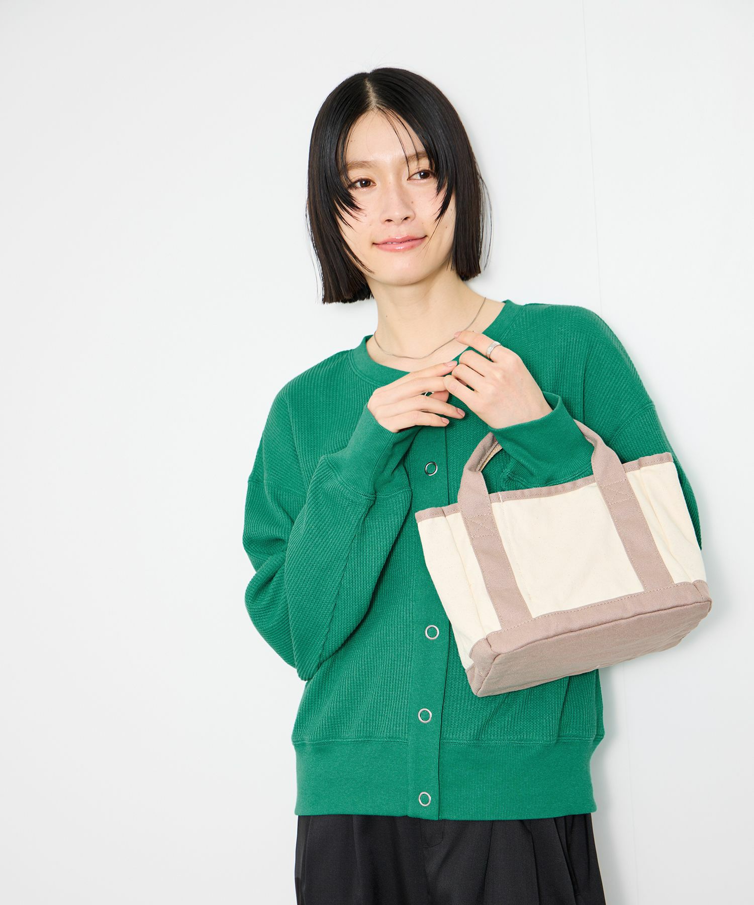 Idnes  ワッフルカーディガン レディース商品画像-6