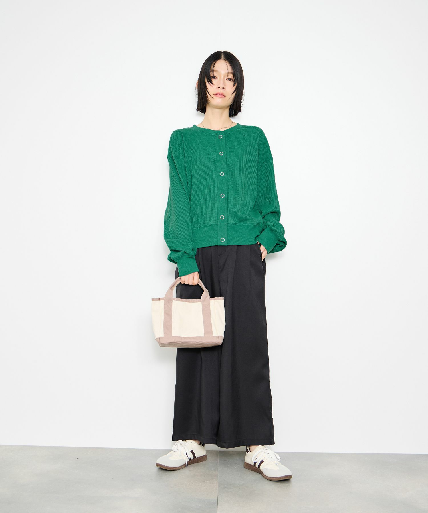 Idnes  ワッフルカーディガン レディース商品画像-9