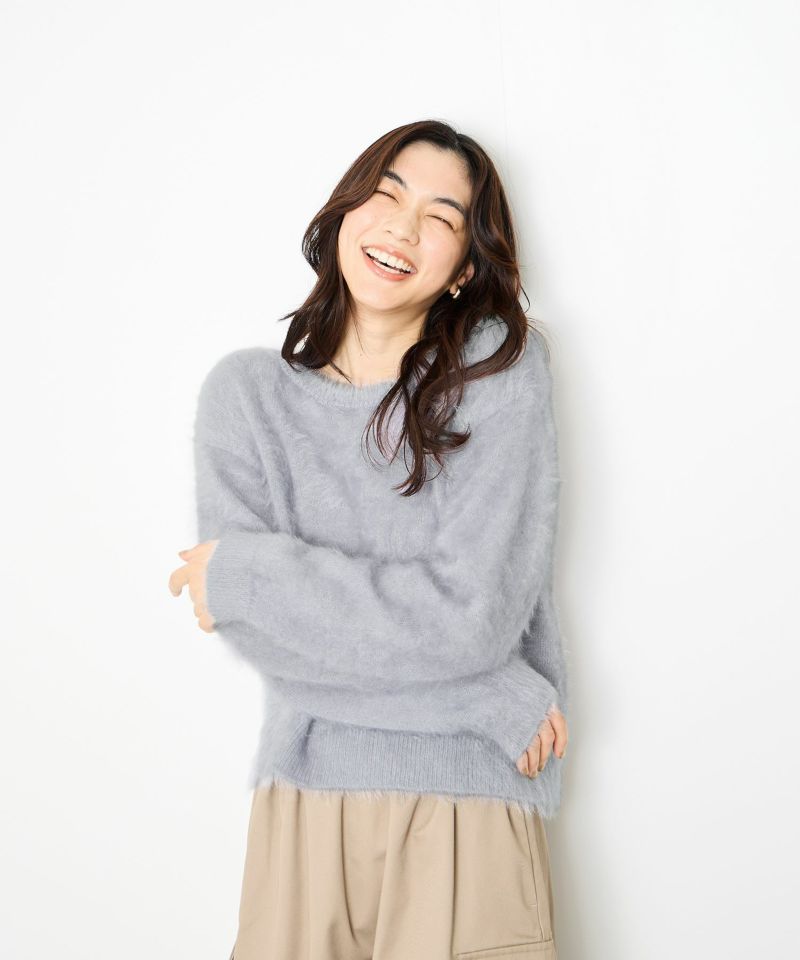 Idnes  フェザーヤーンニットプルオーバー レディース商品画像-2