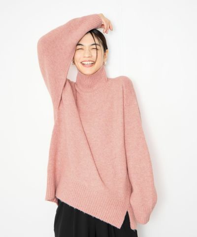 Idnes ヤクライクタートルネックニット レディース