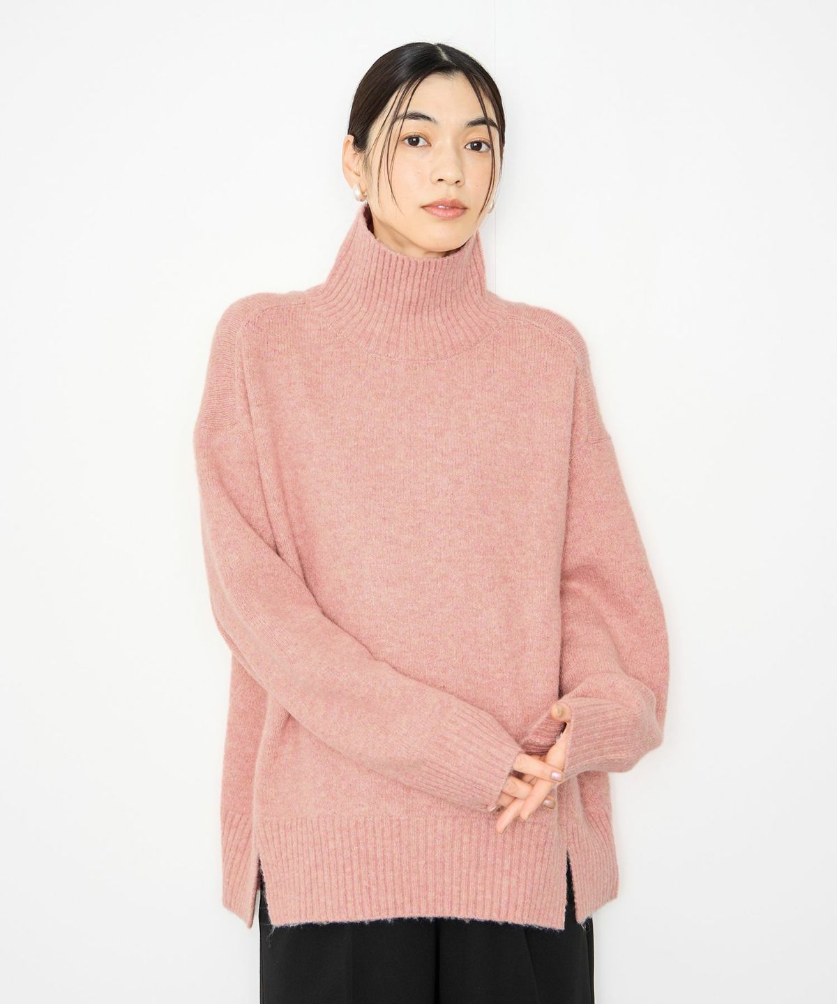 Idnes ヤクライクタートルネックニット レディース