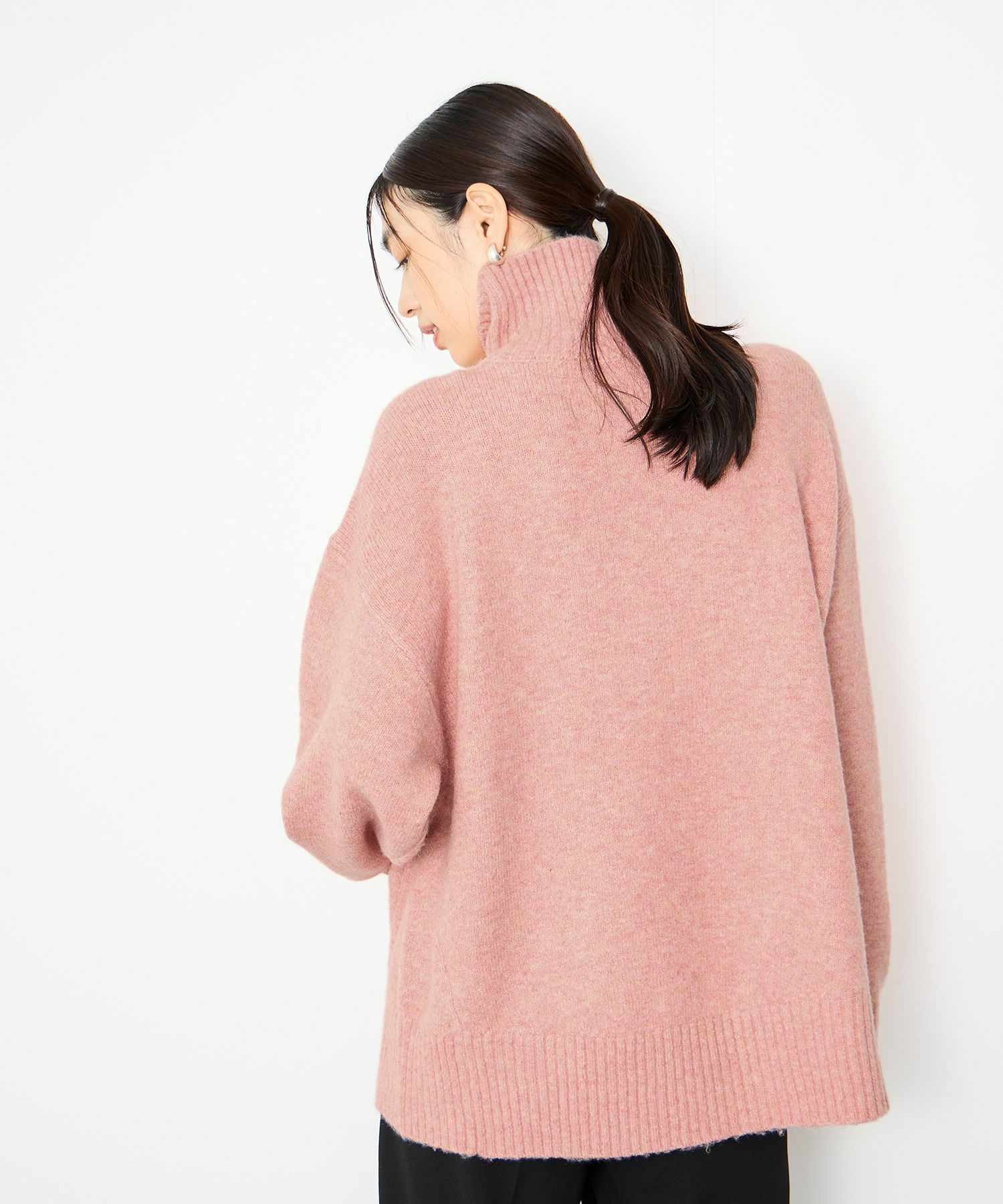 Idnes ヤクライクタートルネックニット レディース