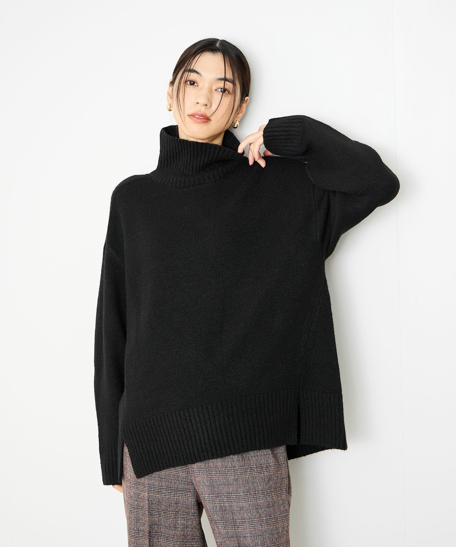 Idnes  ヤクライクタートルネックニット レディース商品画像-10