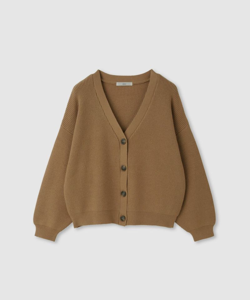 Idnes  Vネック畦ボリュームスリーブカーディガン レディース商品画像-19