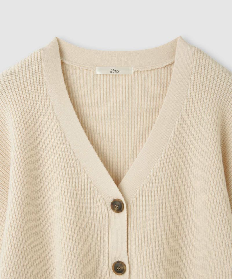 Idnes  Vネック畦ボリュームスリーブカーディガン レディース商品画像-21