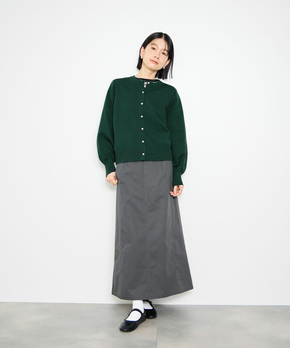 Idnes ボリュームスリーブカーディガン レディース