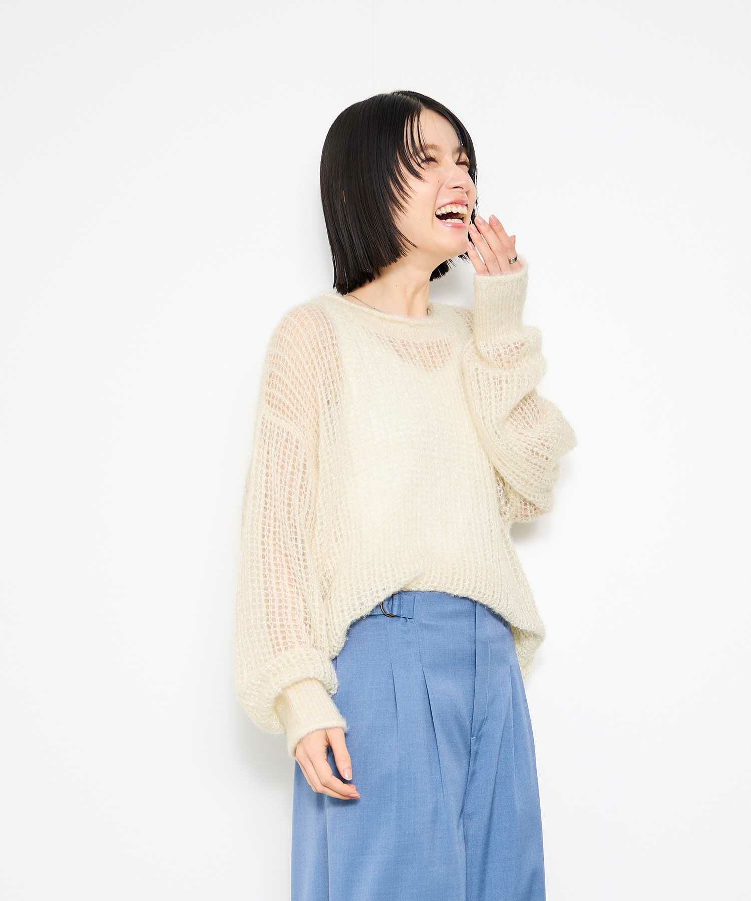 [さらに50%OFF]Idnes  ラメメッシュニットプルオーバー レディース商品画像-2