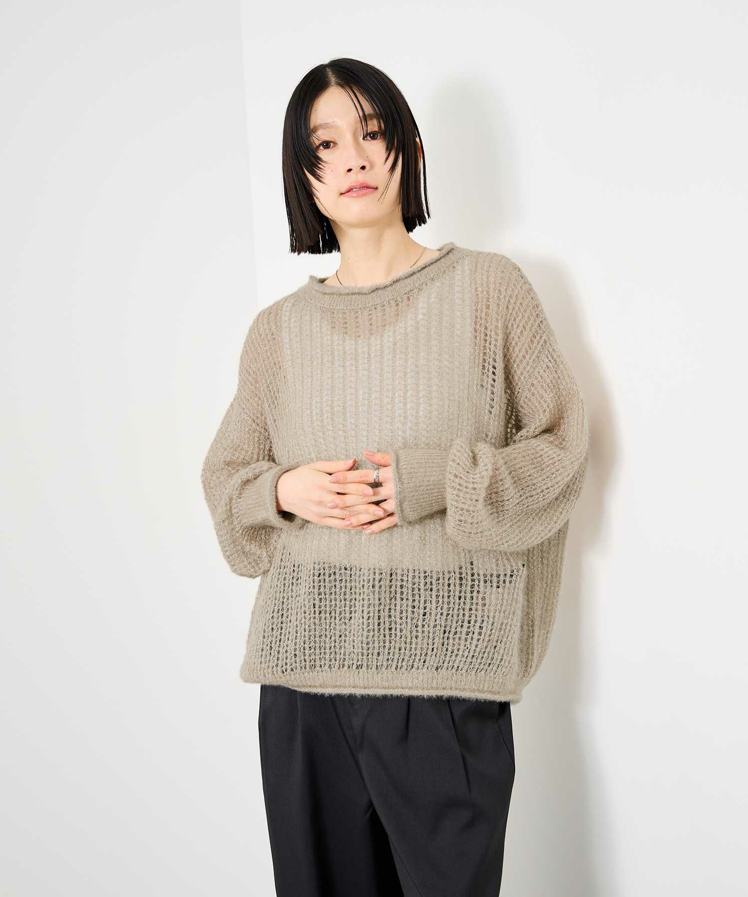 [さらに50%OFF]Idnes  ラメメッシュニットプルオーバー レディース商品サムネイル-3