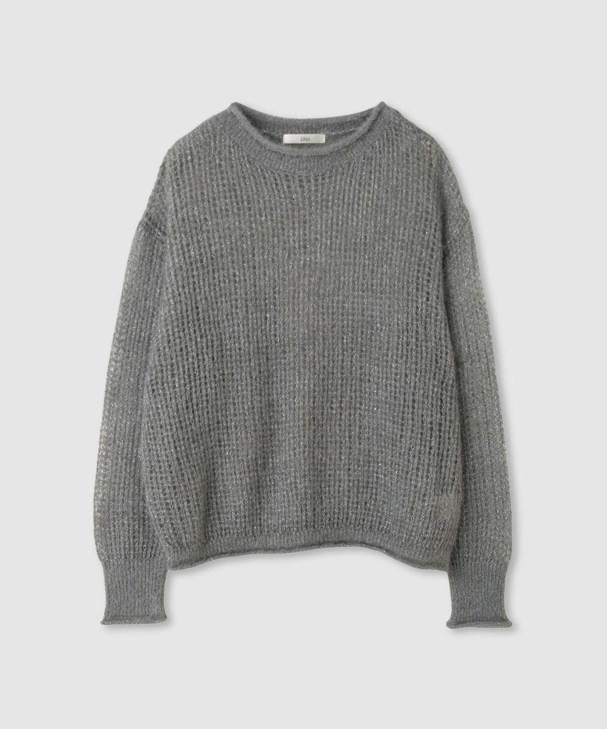 Idnes ラメメッシュニットプルオーバー レディース