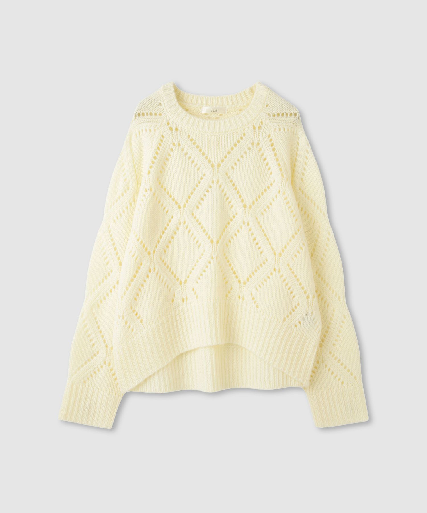 [さらに50%OFF]Idnes  ダイヤ柄透かし編みニットプルオーバー レディース商品画像-18