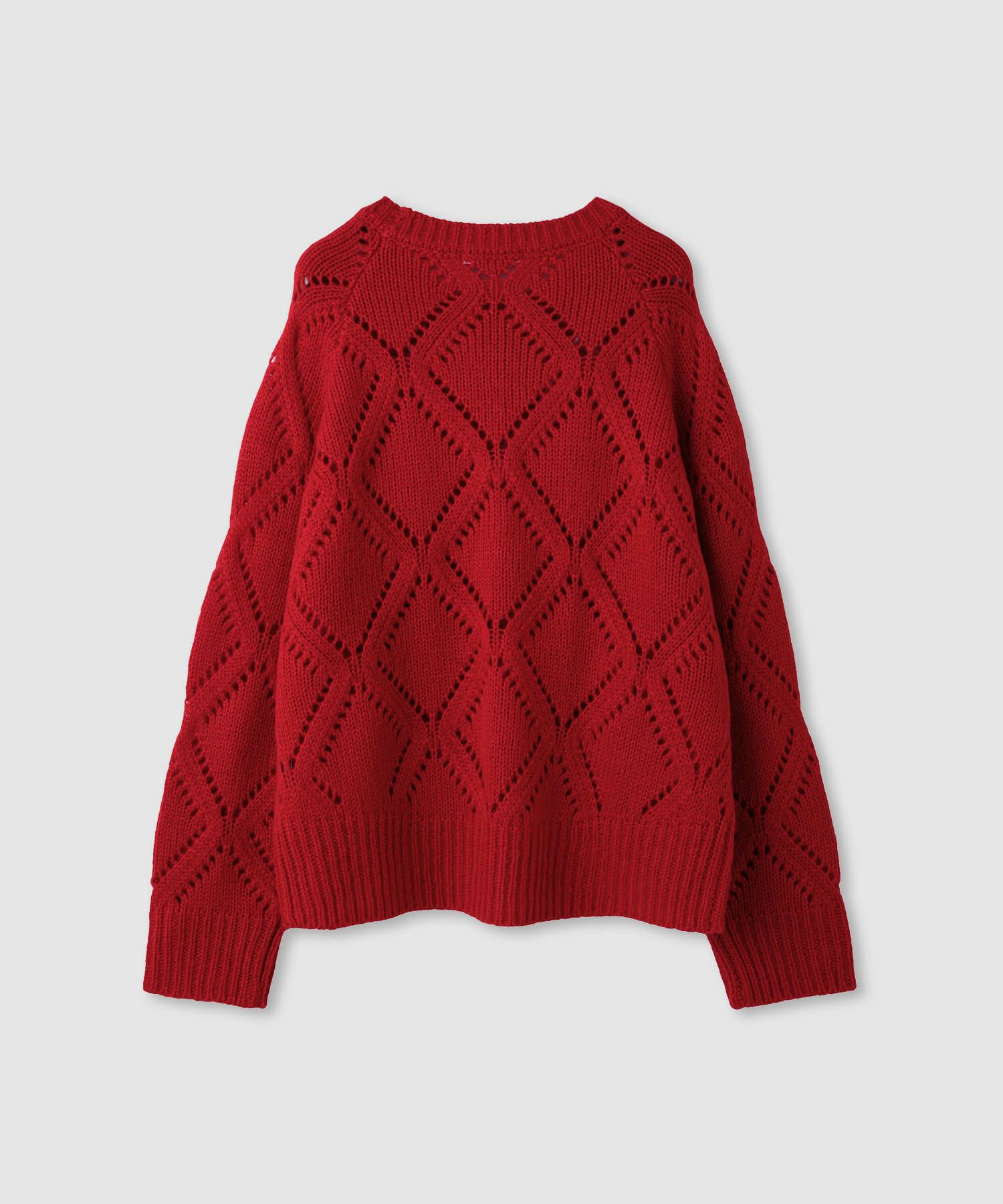 [さらに50%OFF]Idnes  ダイヤ柄透かし編みニットプルオーバー レディース商品サムネイル-20