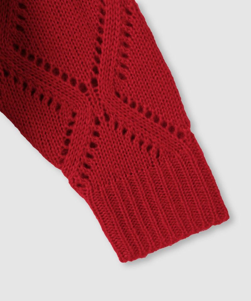 [値下げ]Idnes  ダイヤ柄透かし編みニットプルオーバー レディース商品画像-22