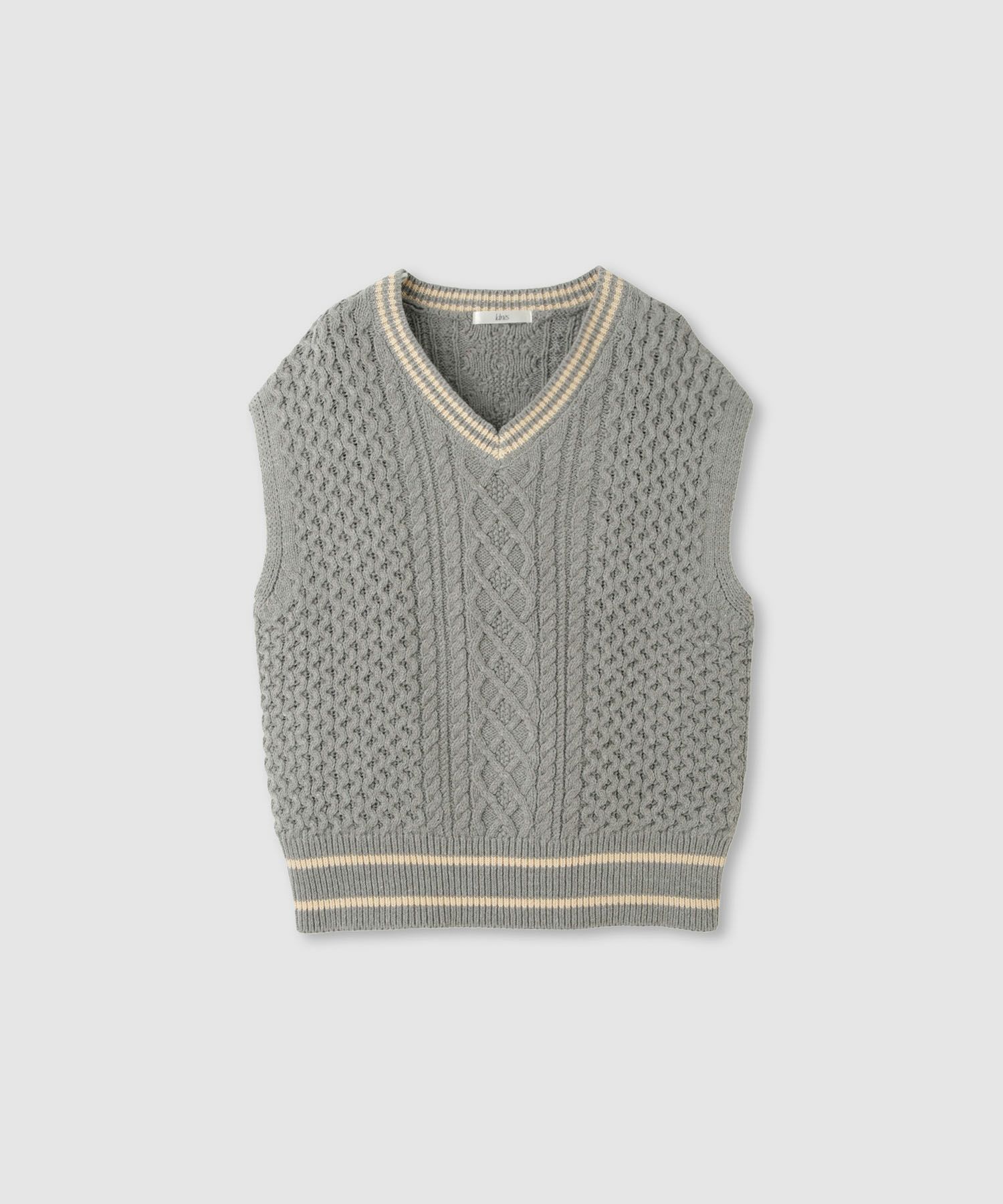 Idnes  ケーブルチルデンVネックベスト レディース商品画像-16