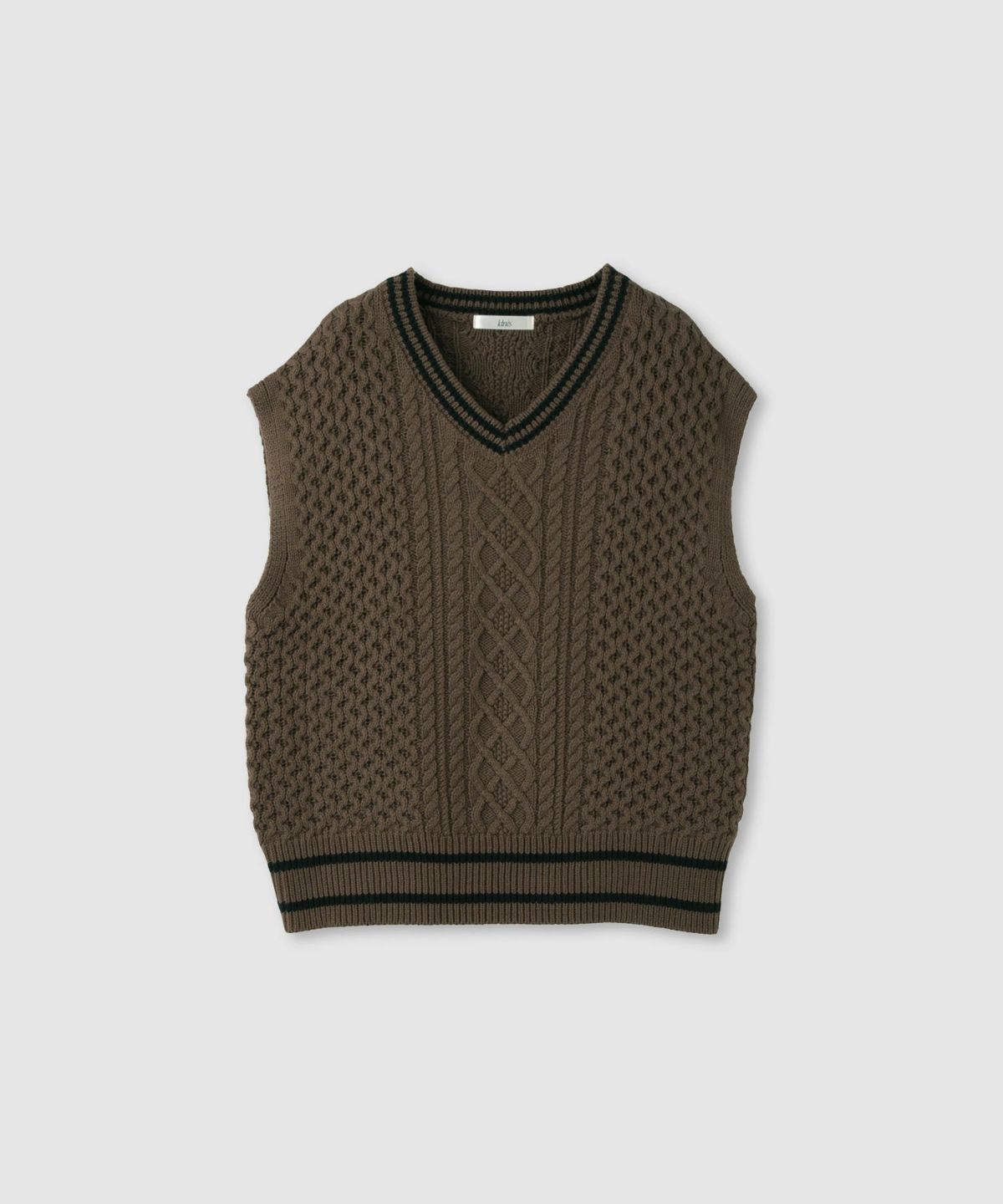 Idnes ケーブルチルデンVネックベスト レディース