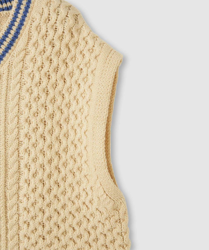 Idnes  ケーブルチルデンVネックベスト レディース商品画像-20