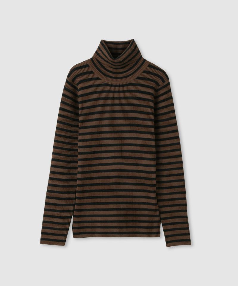 [値下げ]Idnes  ボーダーリブタートルネックニット レディース商品画像-3