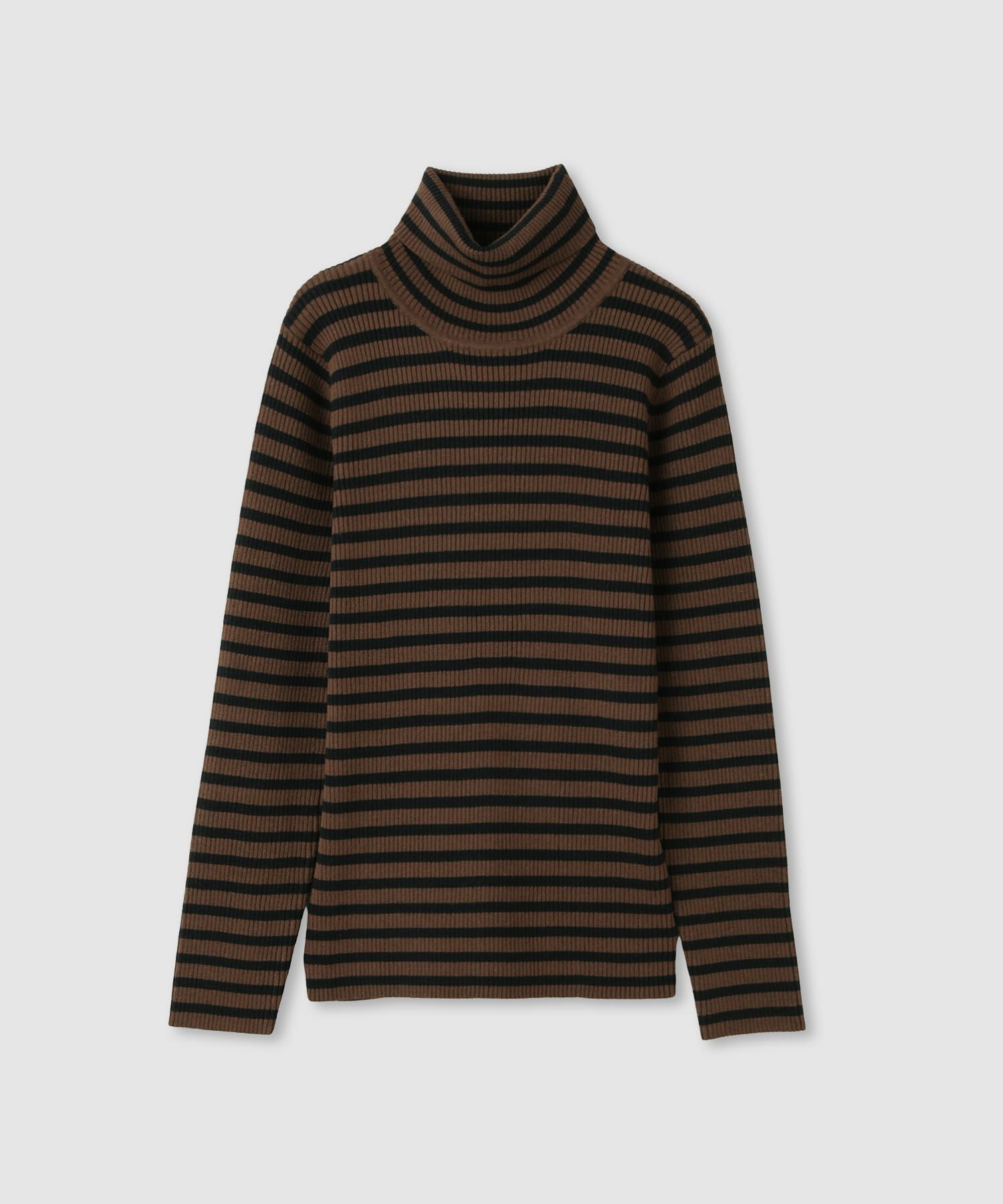 [さらに50%OFF]Idnes  ボーダーリブタートルネックニット レディース商品画像-3