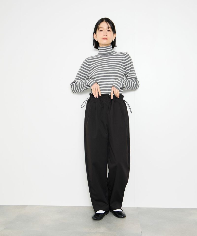 [値下げ]Idnes  ボーダーリブタートルネックニット レディース商品画像-10