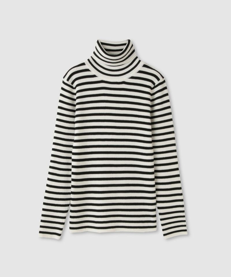 [値下げ]Idnes  ボーダーリブタートルネックニット レディース商品画像-21