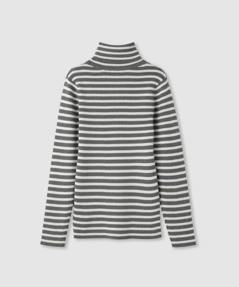 [値下げ]Idnes  ボーダーリブタートルネックニット レディース商品画像-23