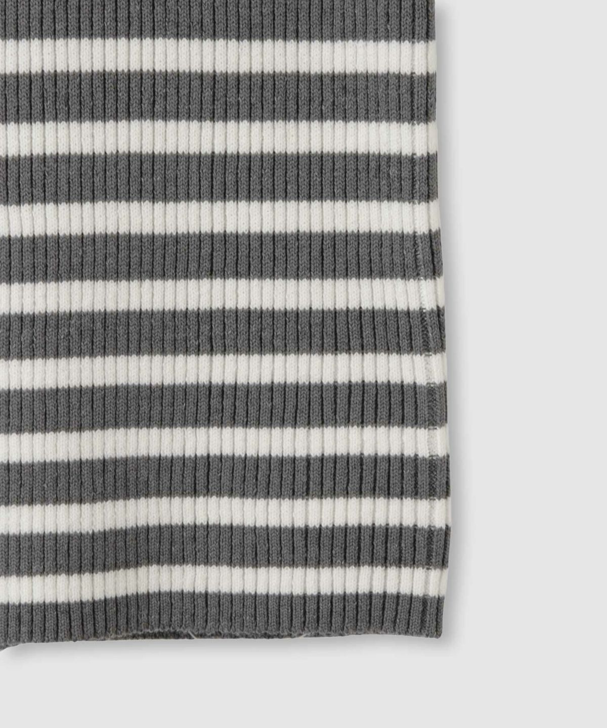 Idnes ボーダーリブタートルネックニット レディース