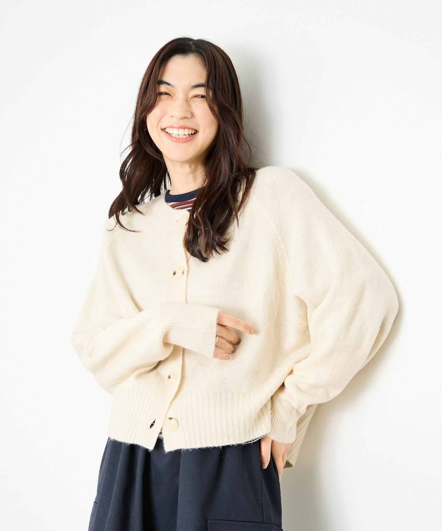 [さらに50%OFF]Idnes ヤクライククルーカーディガン レディース商品画像-10