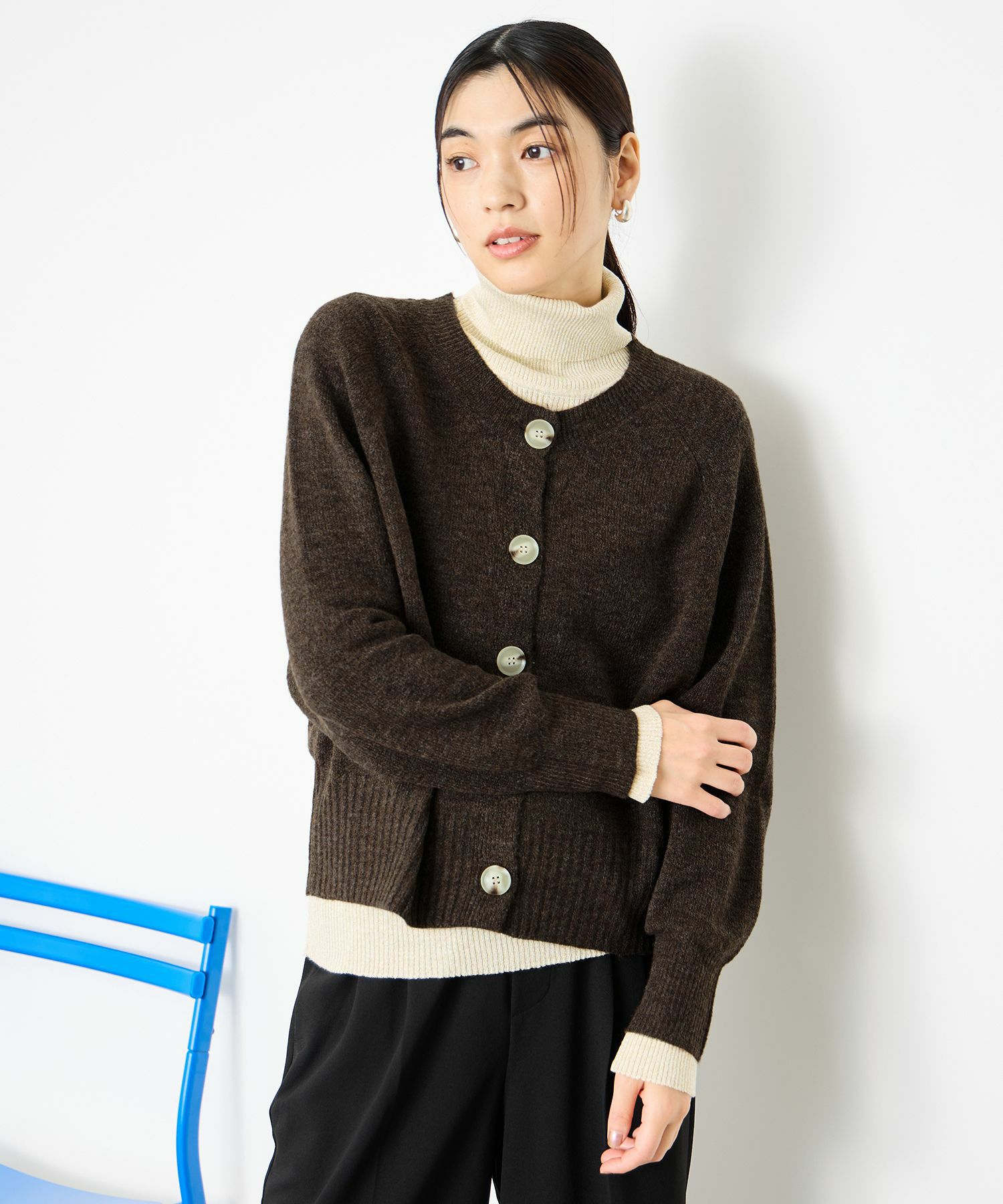 [さらに50%OFF]Idnes ヤクライククルーカーディガン レディース商品画像-13