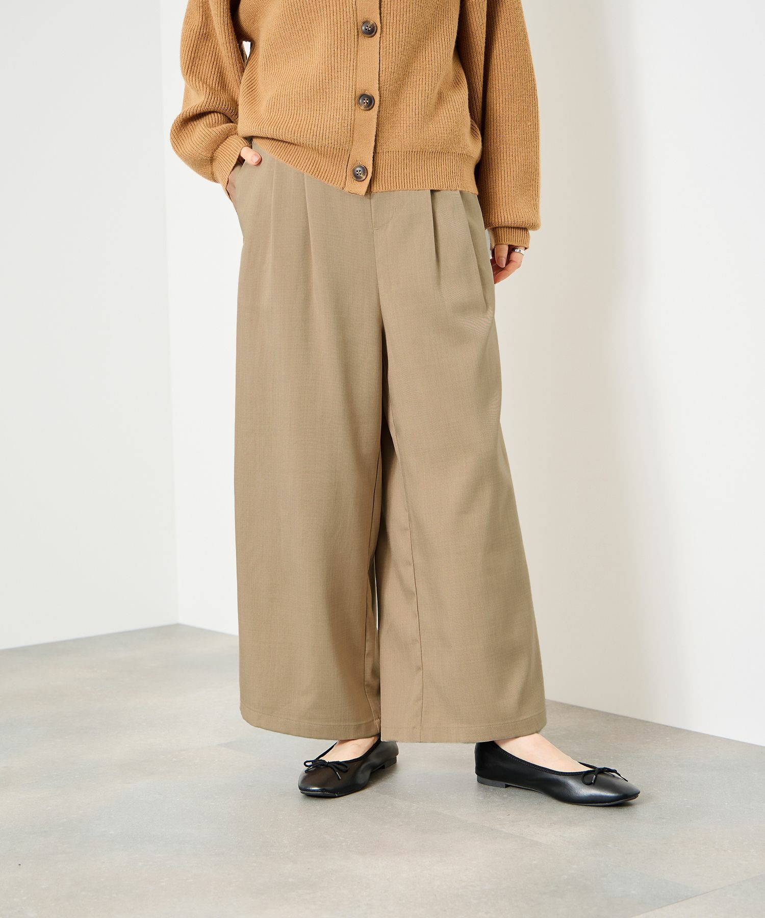 Idnes サイドバックルクロップドパンツ レディース