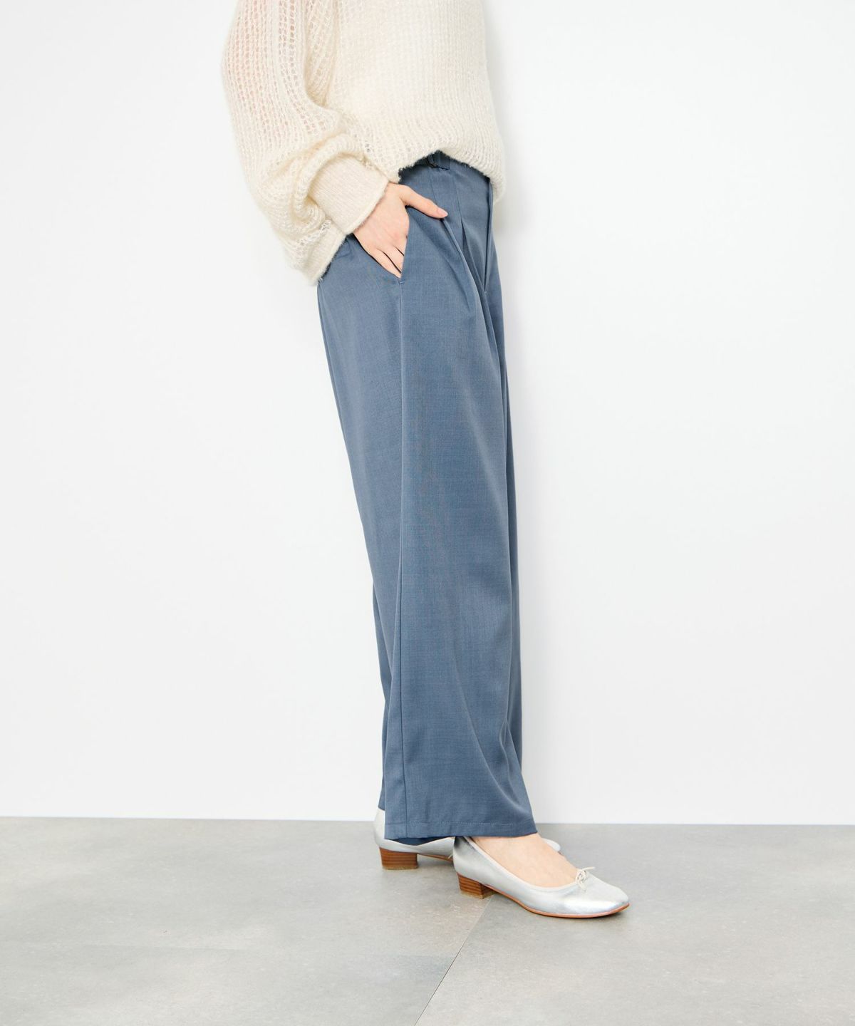 Idnes サイドバックルクロップドパンツ レディース