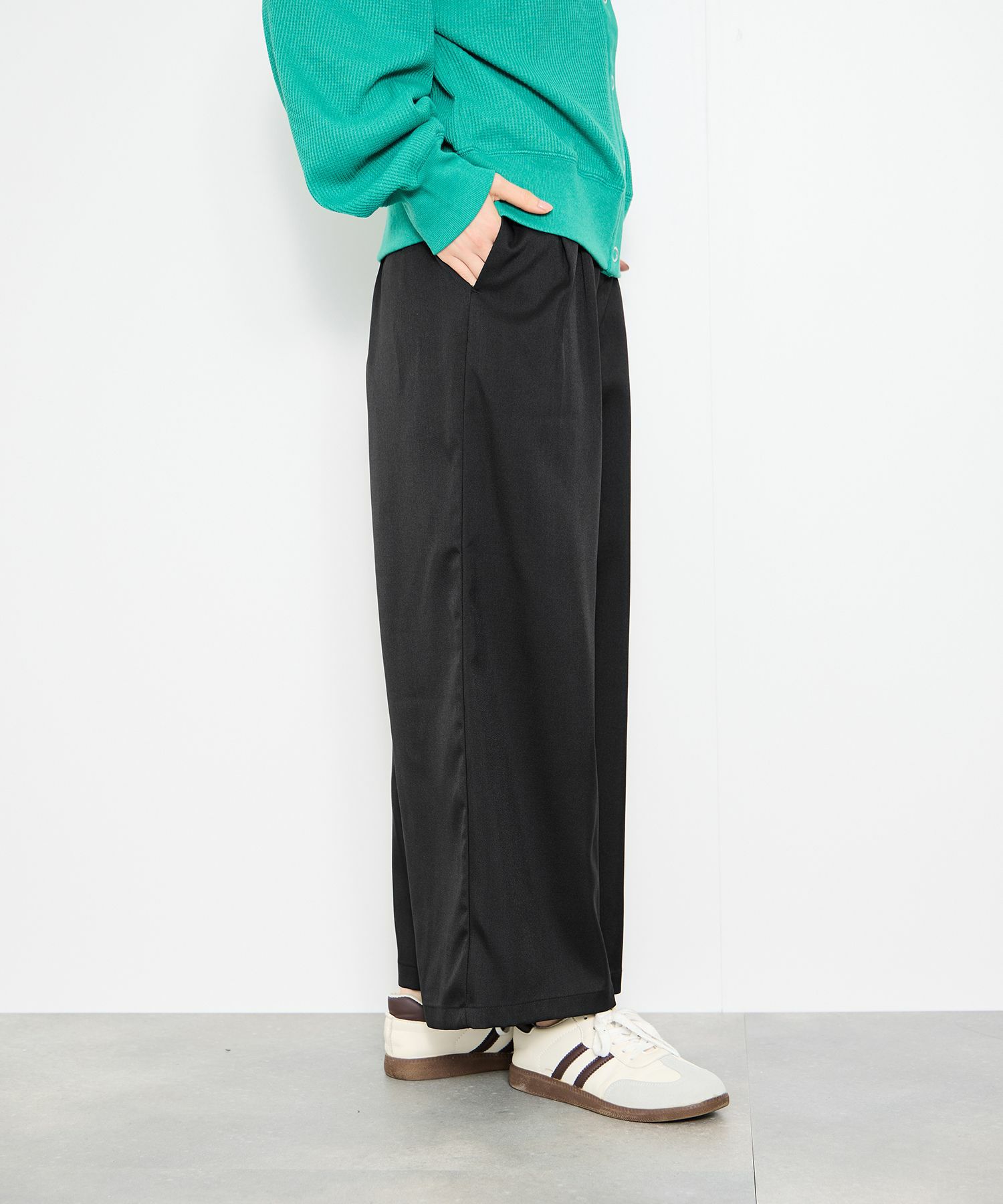 Idnes  サイドバックルクロップドパンツ レディース商品画像-9