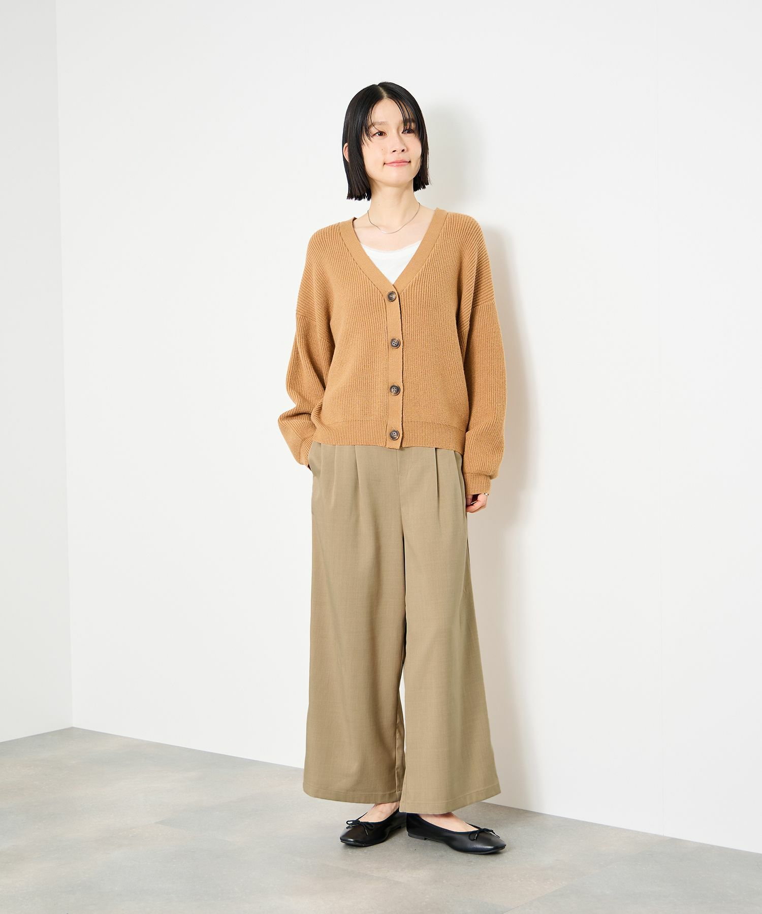 Idnes サイドバックルクロップドパンツ レディース