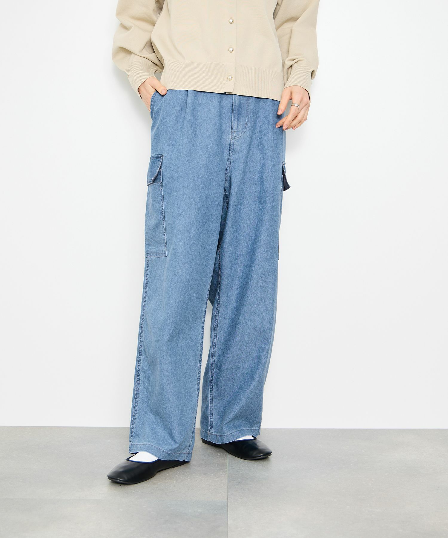 Idnes  デニムカーゴパンツ レディース商品画像-2