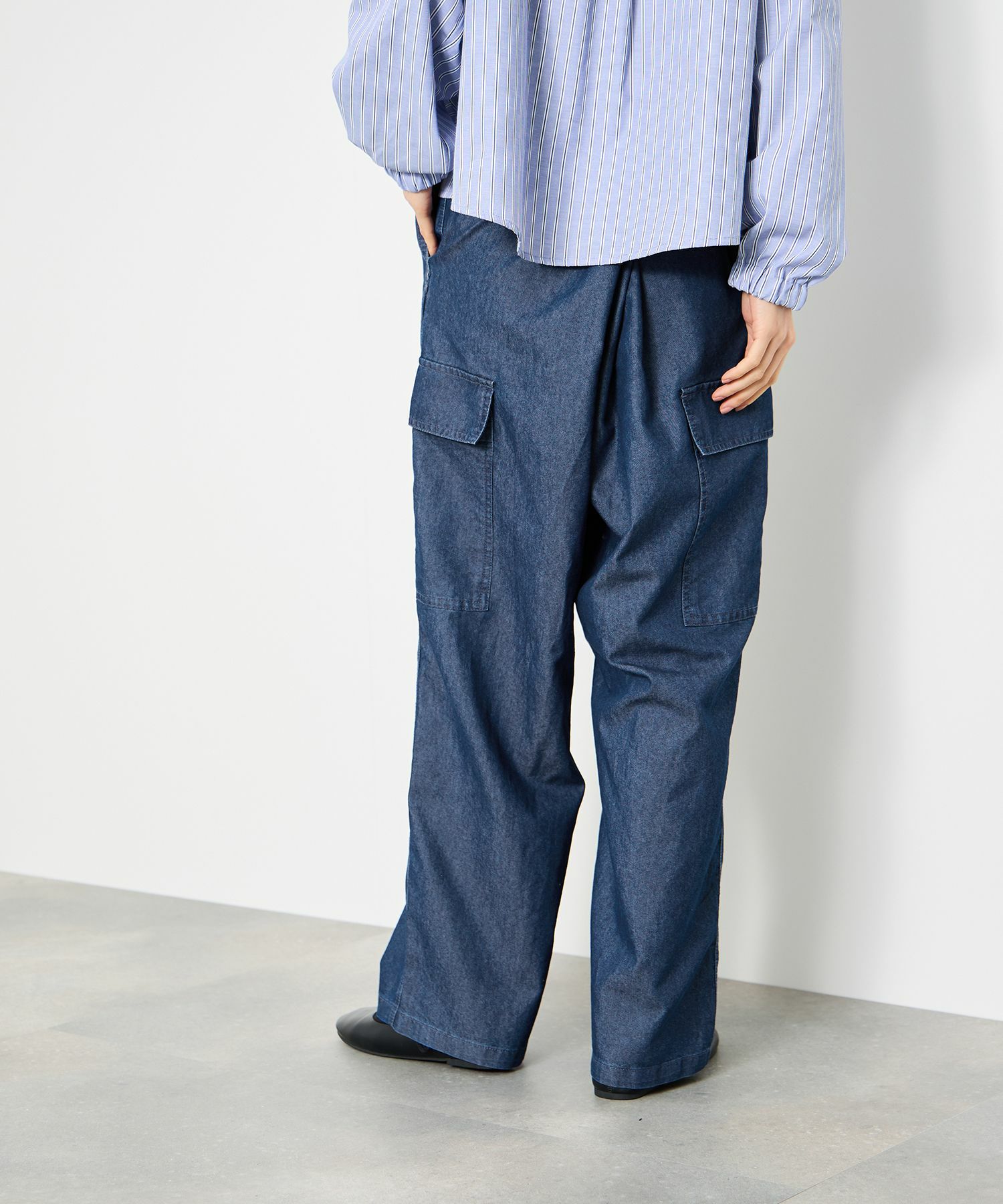 [値下げ]Idnes  デニムカーゴパンツ レディース商品サムネイル-4