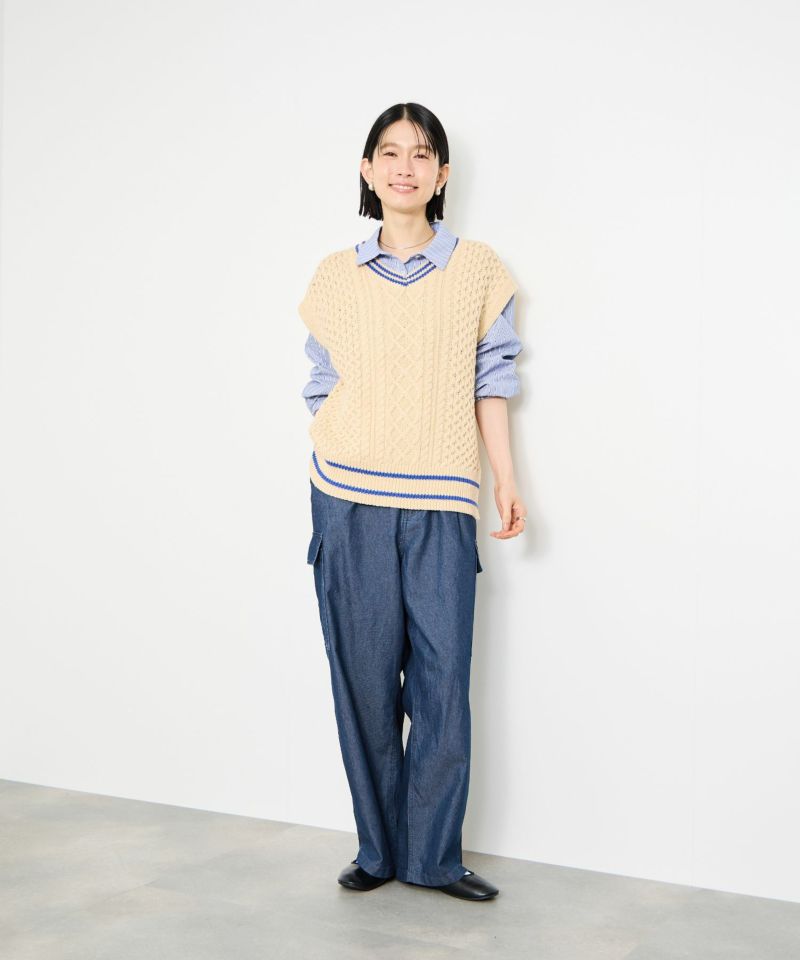 Idnes デニムカーゴパンツ レディース商品画像-5