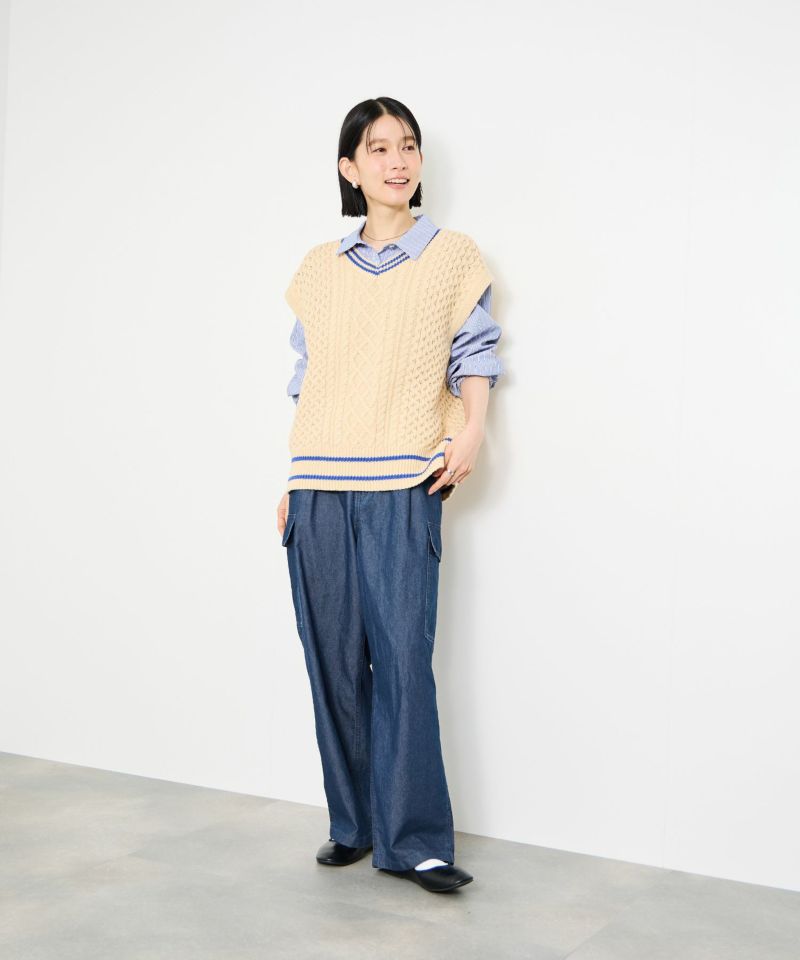 Idnes  デニムカーゴパンツ レディース商品画像-6