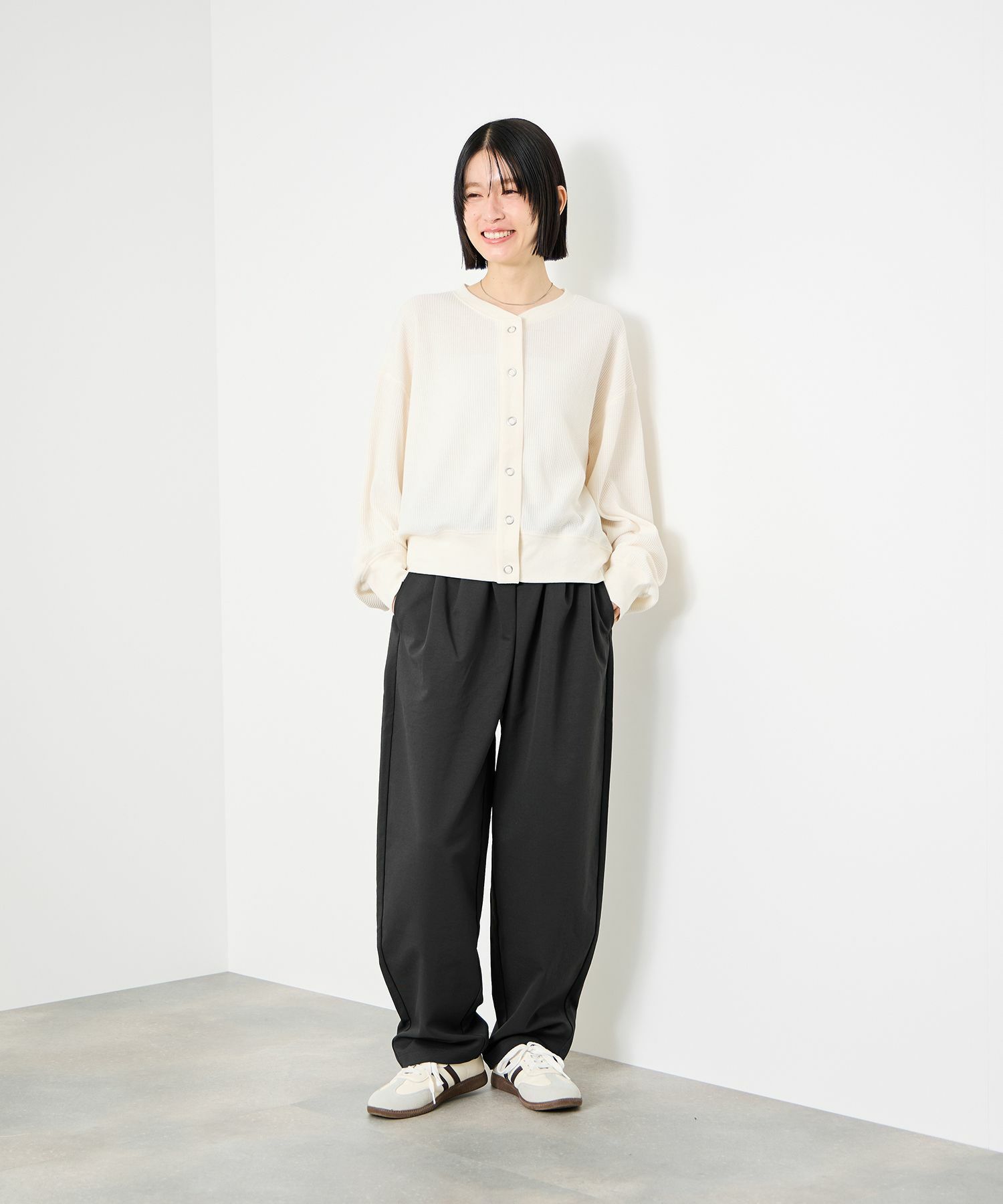 Idnes  ギャバドロストテーパードパンツ レディース商品画像-10