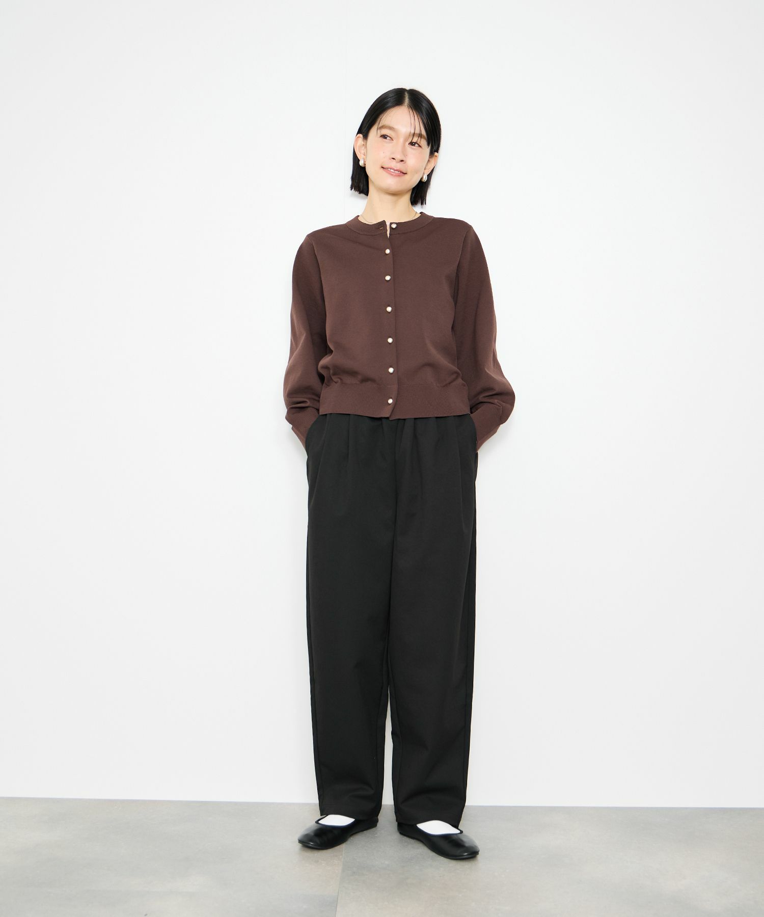 [値下げ]Idnes  ギャバドロストテーパードパンツ レディース商品画像-17