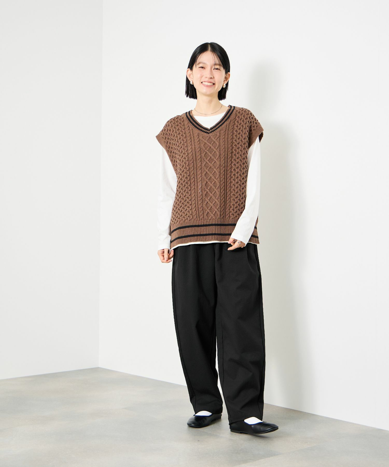 [値下げ]Idnes  ギャバドロストテーパードパンツ レディース商品画像-18