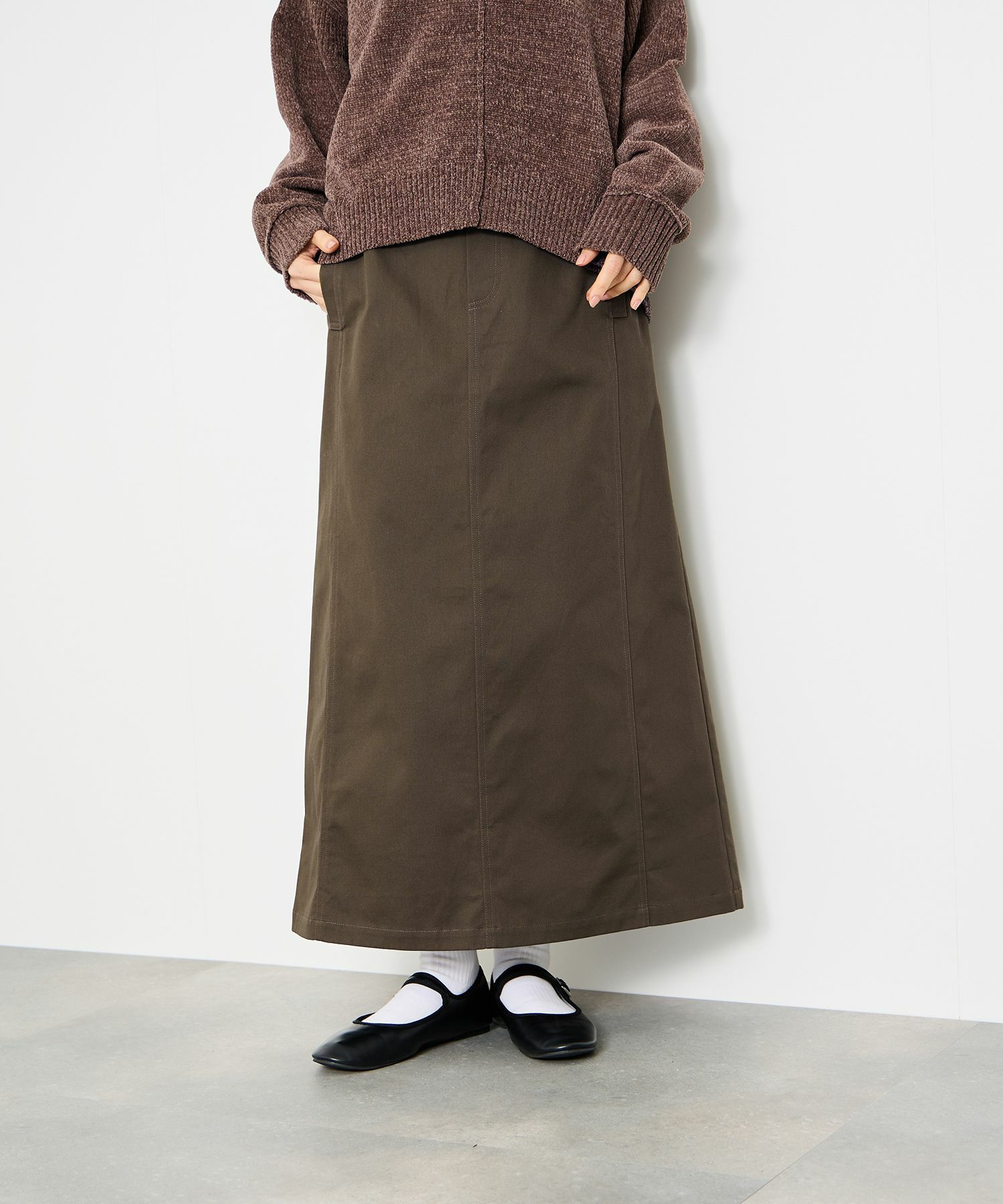 Idnes  ライトワークAラインロングスカート レディース商品画像-1