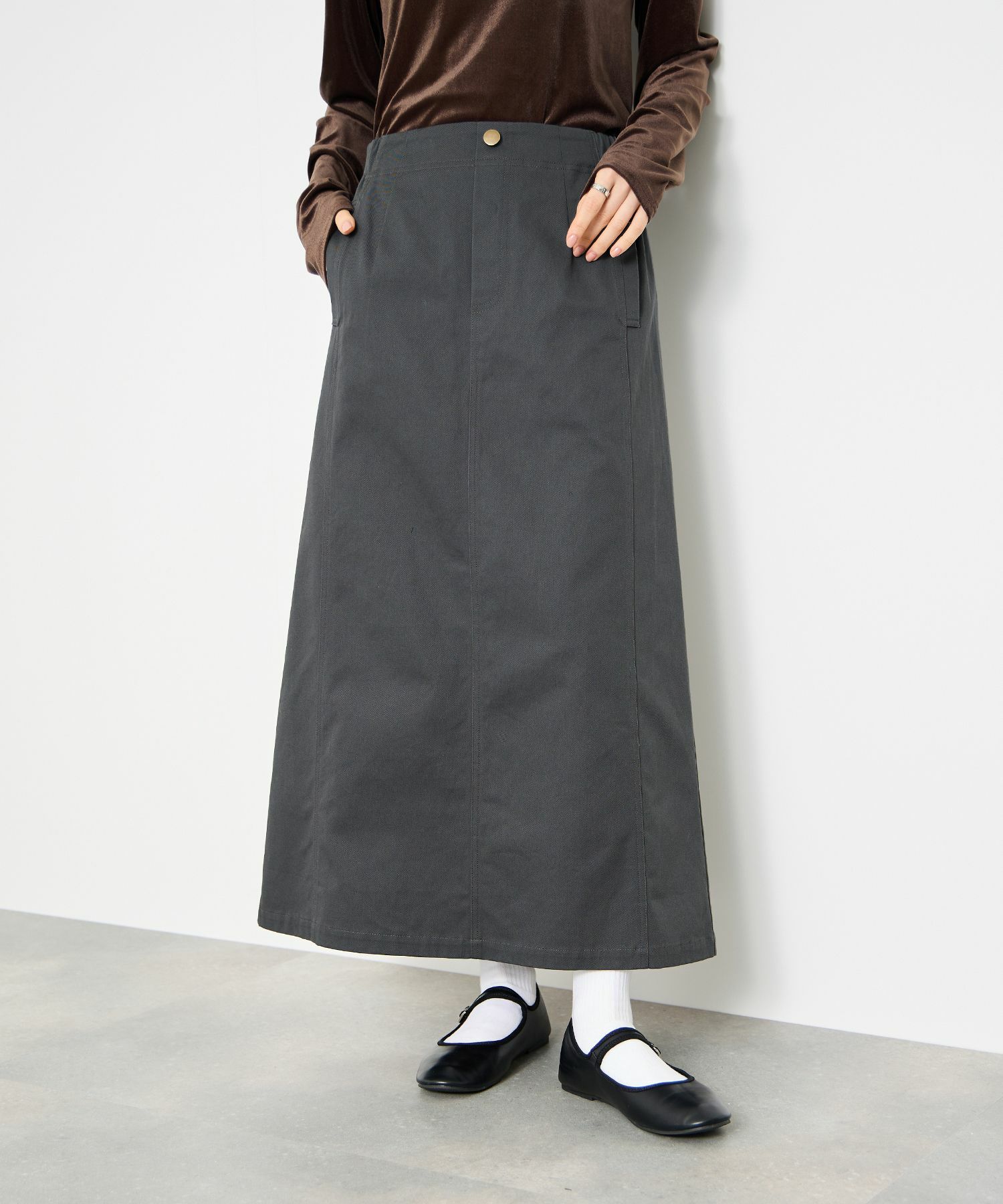 Idnes  ライトワークAラインロングスカート レディース商品サムネイル-2